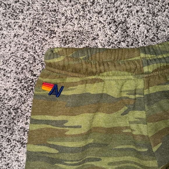 Aviator Nation Green Camouflage Joggers with Yellow Bolt - Picture 3 of 5
